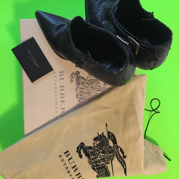 Burberry Blue Python Platform Ankle Boots, 39 - Picture 8 of 8